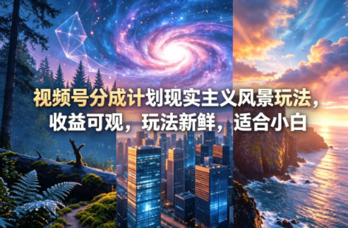 视频号分成计划现实主义风景玩法,收益可观,玩法新鲜,适合小白 视频号分成计划现实主义风景玩法,收益可观,玩法新鲜,适合小白