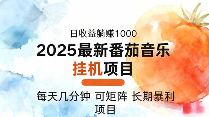 2025年最新番茄音乐人挂机项目,每天几分钟,月入1000+,可矩阵,一台…-智云网