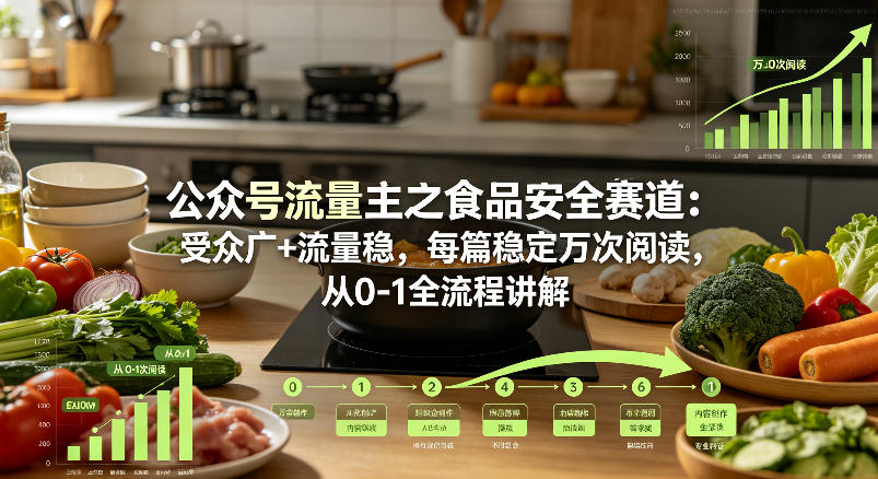 公众号流量主之食品安全赛道,受众广+流量稳,每篇作品稳定万次阅读,从0-1全流程讲解 公众号流量主之食品安全赛道,受众广+流量稳,每篇作品稳定万次阅读,从0-1全流程讲解