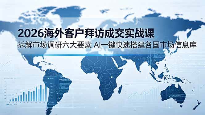 (18992期)2026海外客户拜访成交实战课:拆解市场调研六大要素,AI一键快速搭建各国市场信息库-智云网
