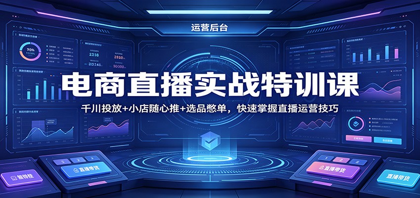 电商直播实战特训课:千川投放+小店随心推+选品憋单,快速掌握直播运营技巧-智云网