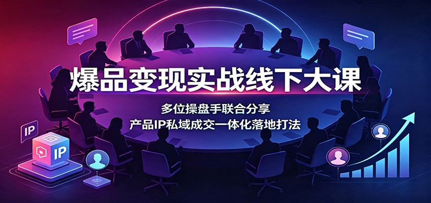 爆品变现实战线下大课：多位操盘手联合分享，产品IP私域成交一体化落地打法-智云网