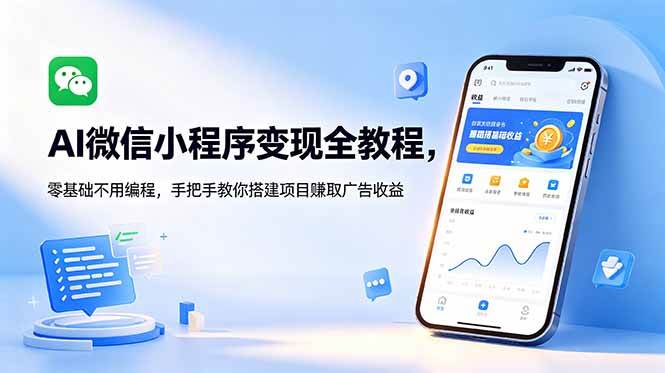 (18773期)AI微信小程序变现全教程,零基础不用编程,手把手教你搭建项目赚取广告收益 (18773期)AI微信小程序变现全教程,零基础不用编程,手把手教你搭建项目赚取广告收益