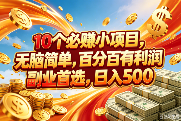 (18918期)10个必赚的小项目,百分百赚元子,无脑简单,副业首选,日入500+-智云网