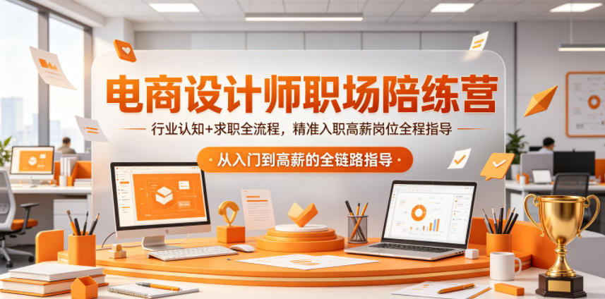 电商设计师职场陪练营,行业认知+求职全流程,精准入职高薪岗位全程指导-智云网