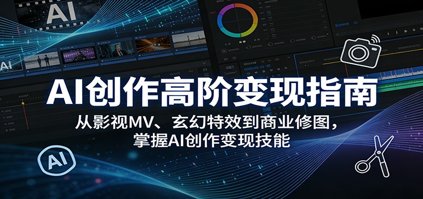 AI创作高阶变现指南：从影视MV、玄幻特效到商业修图，掌握AI创作变现技能-智云网