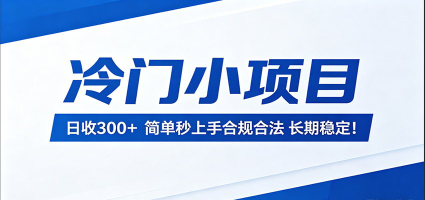 冷门小项目,日收300+,简单秒上手合规合法,长期稳定!-智云网
