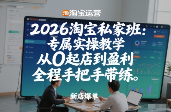 2026淘宝私家班：专属实操教学，从0起店到盈利，全程手把手带练（更新）-智云网