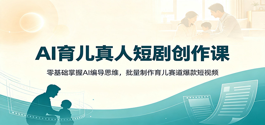 AI育儿真人短剧创作课：零基础掌握AI编导思维，批量制作育儿赛道爆款短视频-智云网