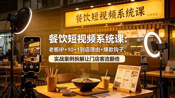 (18712期)餐饮短视频系统课:老板IP+10+1到店理由+爆款钩子,实战案例拆解让门店客流翻倍-智云网