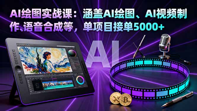 AI绘图实战课:涵盖AI绘图、AI视频制作、语音合成等,单项目接单5000+-智云网