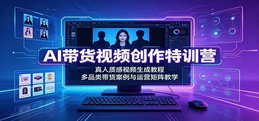 AI带货视频创作特训营：真人质感视频生成教程，多品类带货案例与运营矩阵教学-智云网