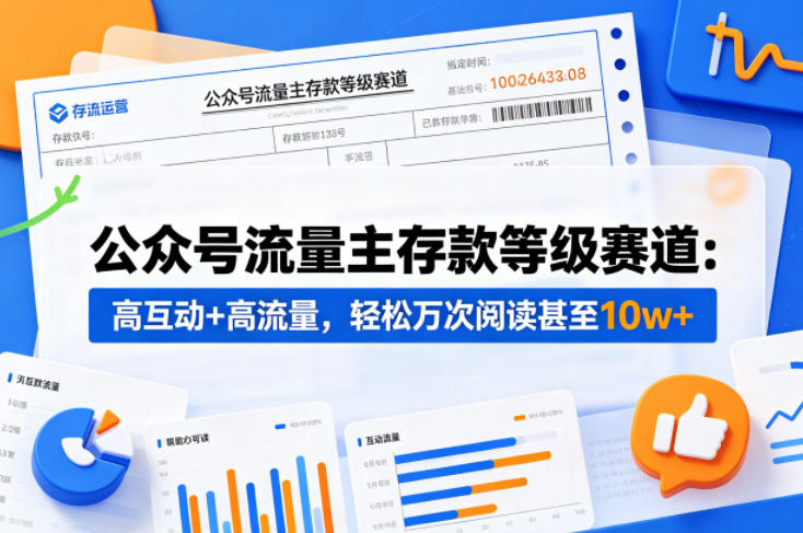 公众号流量主之存款等级赛道,高互动+高流量,轻松达到万次阅读,甚至10w+-智云网