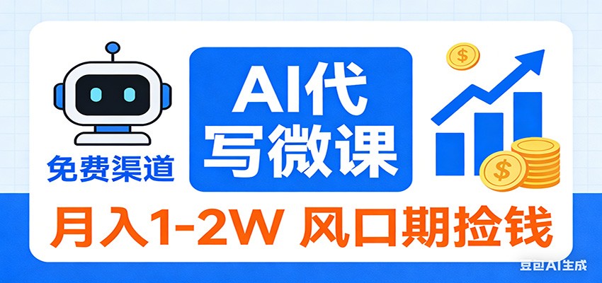 2026告别打工！AI 代写微课，提供免费渠道，月入 1-2W 风口期捡钱-智云网