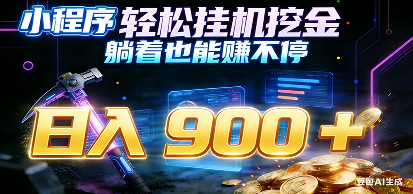 小程序挂机挖金,自动赚金币换现金,多号并行日入900+,轻松搞副业-智云网