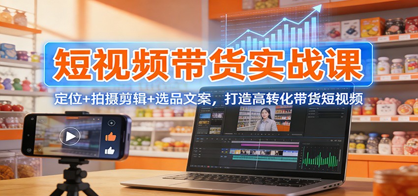 短视频带货实战课:定位+拍摄剪辑+选品文案,打造高转化带货短视频-智云网