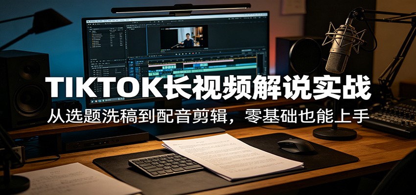 TIKTOK长视频解说实战:从选题洗稿到配音剪辑,零基础也能上手-智云网