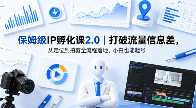 保姆级IP孵化课2.0|打破流量信息差,从定位到拍剪全流程落地,小白也能起号 保姆级IP孵化课2.0|打破流量信息差,从定位到拍剪全流程落地,小白也能起号
