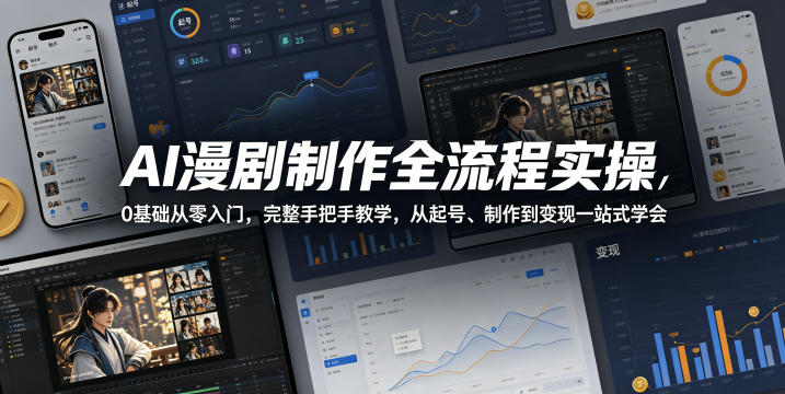 AI漫剧制作全流程实操,0基础从零入门,完整手把手教学,从起号、制作到变现一站式学会-智云网