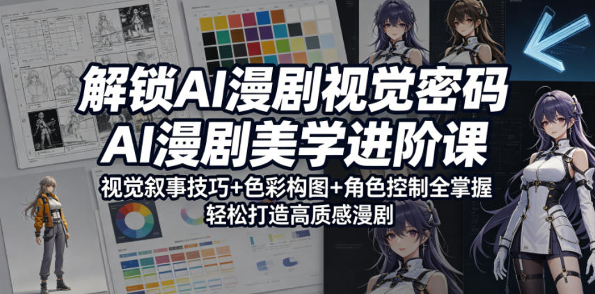 解锁AI漫剧视觉密码，AI漫剧美学进阶课，视觉叙事技巧+色彩构图+角色控制全掌握，轻松打造高质感漫剧（更新）-智云网