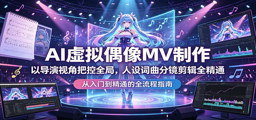 AI虚拟偶像MV制作：以导演视角把控全局，人设词曲分镜剪辑全精通-智云网