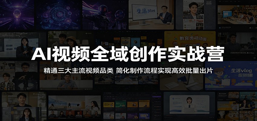 AI视频全域创作实战营：精通三大主流视频品类，简化制作流程实现高效批量出片-智云网