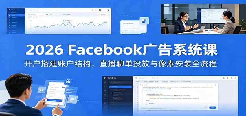 2026 Facebook广告系统课:开户搭建账户结构,直播聊单投放与像素安装全流程-智云网
