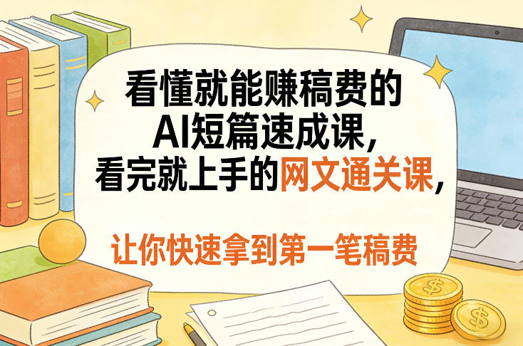 看懂就能賺稿费的AI短篇速成课,看完就上手的网文通关课,让你快速拿到第一笔稿费(更新4月)-智云网