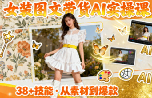 女装图文带货的AI实操课,覆盖38个实用技能,快速提升素材制作效率-智云网