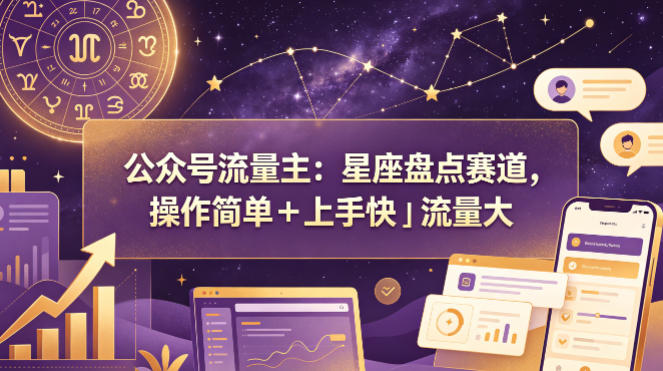 公众号流量主:星座盘点赛道,操作简单+上手快+流量大 公众号流量主:星座盘点赛道,操作简单+上手快+流量大