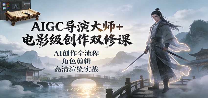 AIGC导演大师+电影级创作双修课：AI创作全流程、角色剪辑、高清渲染实战-智云网