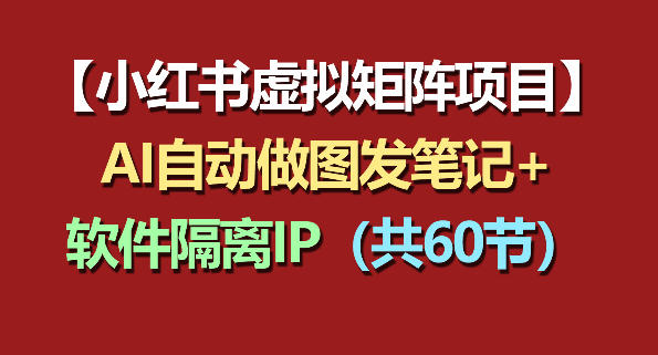 小红书虚拟矩阵项目：软件隔离IP+AI自动做图发笔记（共60节）-智云网