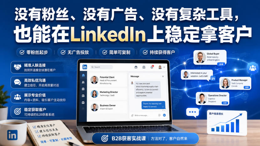 没有粉丝、没有广告、没有复杂工具,也能在LinkedIn上稳定拿客户【原创双语字幕】-智云网