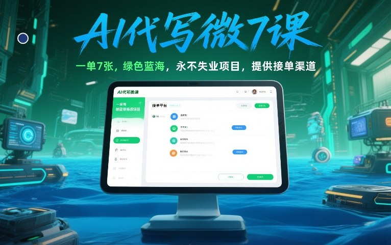 AI代写微课,一单7张,绿色蓝海,永不失业项目,提供接单渠道!-智云网