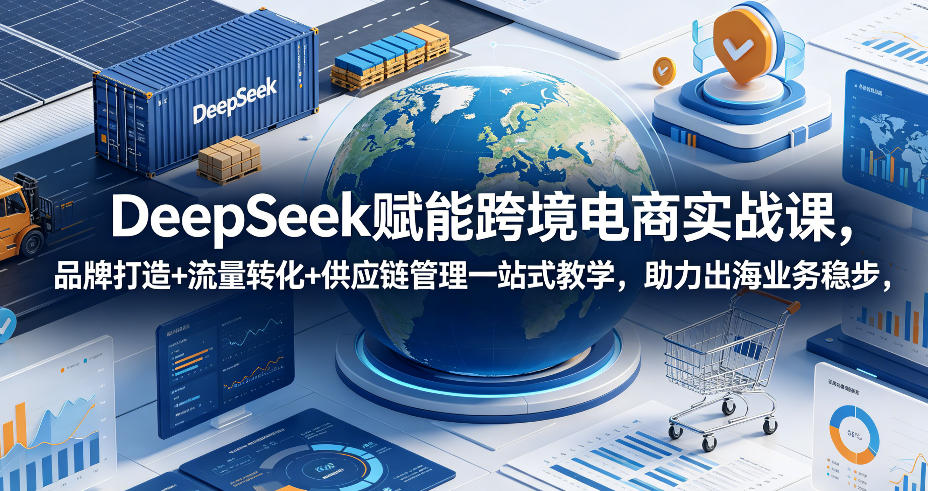 DeepSeek赋能跨境电商实战课,品牌打造+流量转化+供应链管理一站式教学,助力出海业务稳步发展-智云网