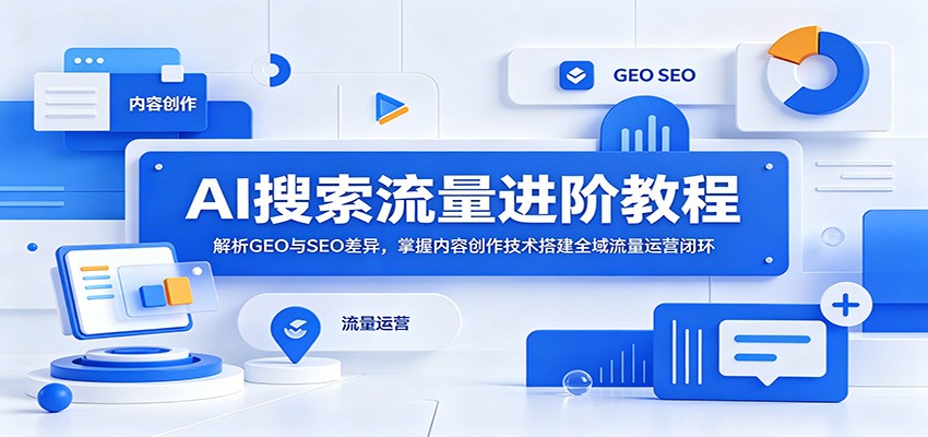 AI搜索流量进阶教程:解析GEO与SEO差异,掌握内容创作技术搭建全域流量运营闭环-智云网