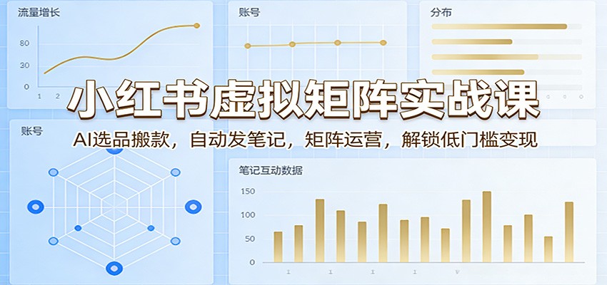 小红书虚拟矩阵实战课：AI选品搬款，自动发笔记，矩阵运营，解锁低门槛变现-智云网