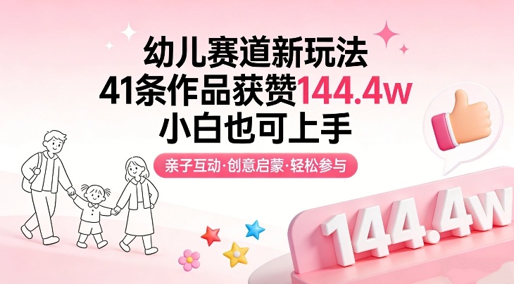 幼儿赛道新玩法,41条作品获赞144.4w,小白也可上手-智云网