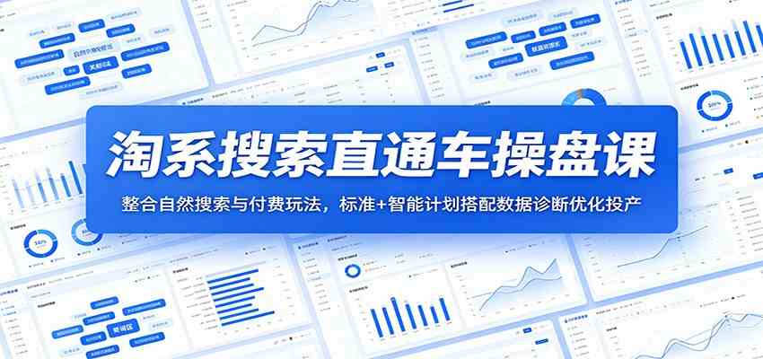 淘系搜索直通车操盘课:整合自然搜索与付费玩法,标准+智能计划搭配数据诊断优化投产-智云网