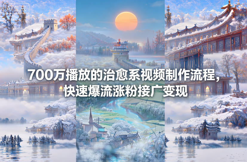 700万播放的治愈系视频制作流程,快速爆流涨粉接广变现-智云网