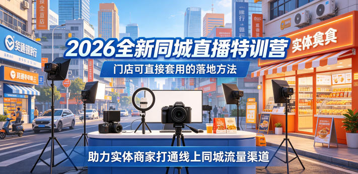 2026全新同城直播特训营,门店可直接套用的落地方法,助力实体商家打通线上同城流量渠道-智云网