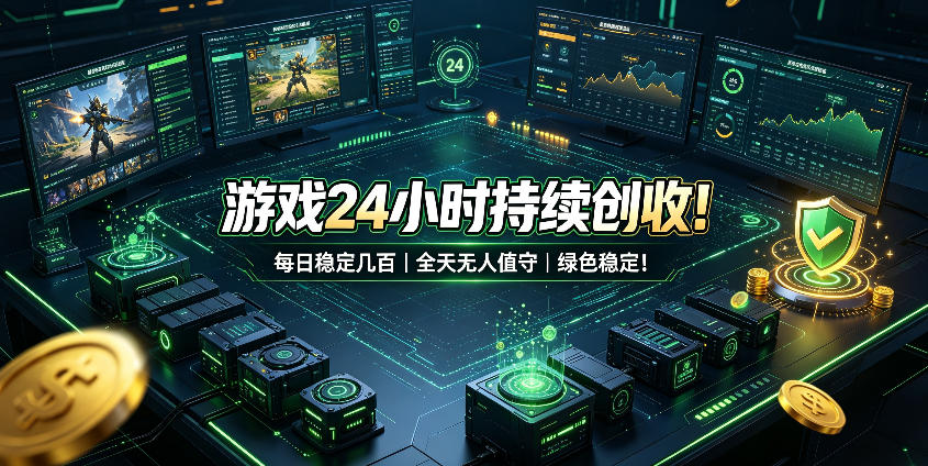 游戏24小时持续创收!每日稳定几百,全天无人值守,绿色稳定!【揭秘】-智云网