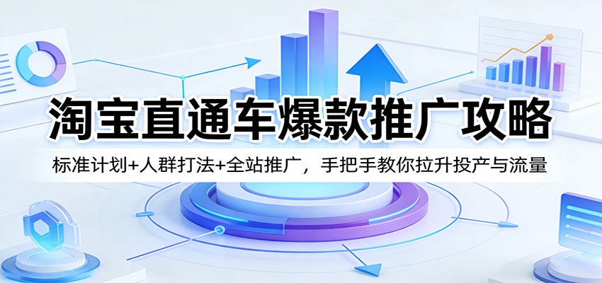 淘宝直通车爆款推广攻略:标准计划+人群打法+全站推广,手把手教你拉升投产与流量-智云网
