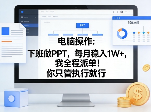 电脑操作:下班做PPT,每月稳入1W+,我全程派单!你只管执行就行【揭秘】-智云网
