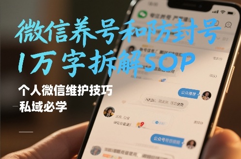 微信养号和防封号1万字拆解SOP,个人微信维护技巧,私域必学【文档】-智云网