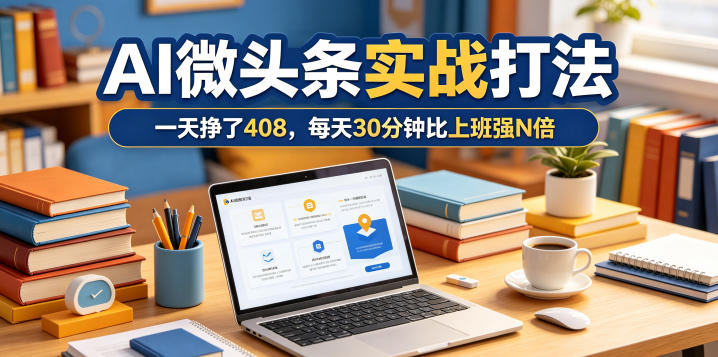 一天挣了408,AI微头条实战打法,每天30分钟比上班强N倍-智云网