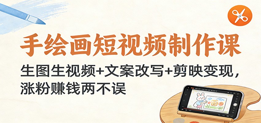 手绘画短视频制作课:生图生视频+文案改写+剪映变现,涨粉赚钱两不误-智云网