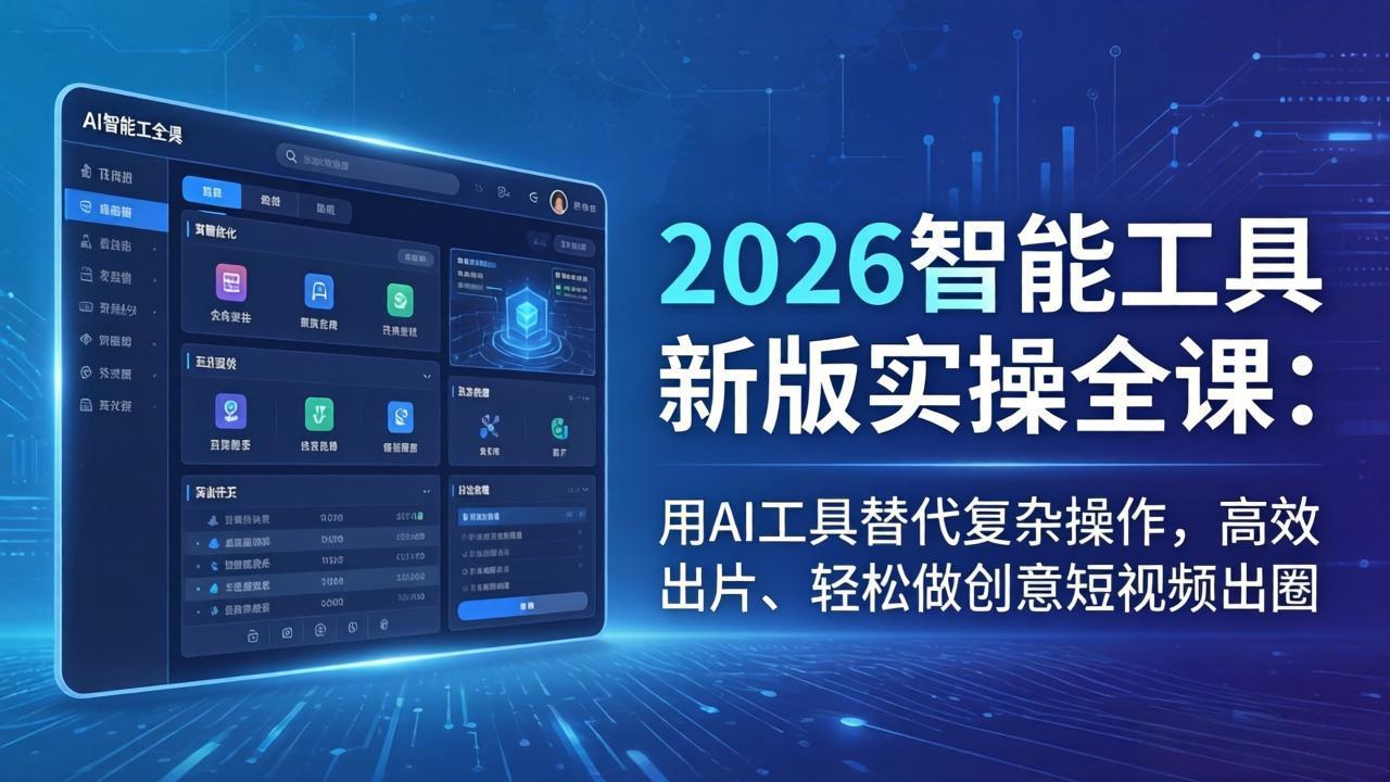 2026智能工具新版实操全课:用AI工具替代复杂操作,高效出片、轻松做创意短视频出圈-智云网