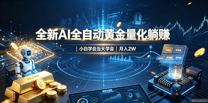 全新AI全自动黄金量化躺賺:小白学会当天学会,月入2W!【揭秘】-智云网