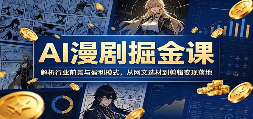 AI漫剧掘金课:解析行业前景与盈利模式,从网文选材到剪辑变现落地-智云网